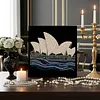 (30x30cm)DIY Landmark Pearl Painting Art With Inner Frame Handmade Pearl Material Art Kit Living Room Decor(Sydney Opera House)