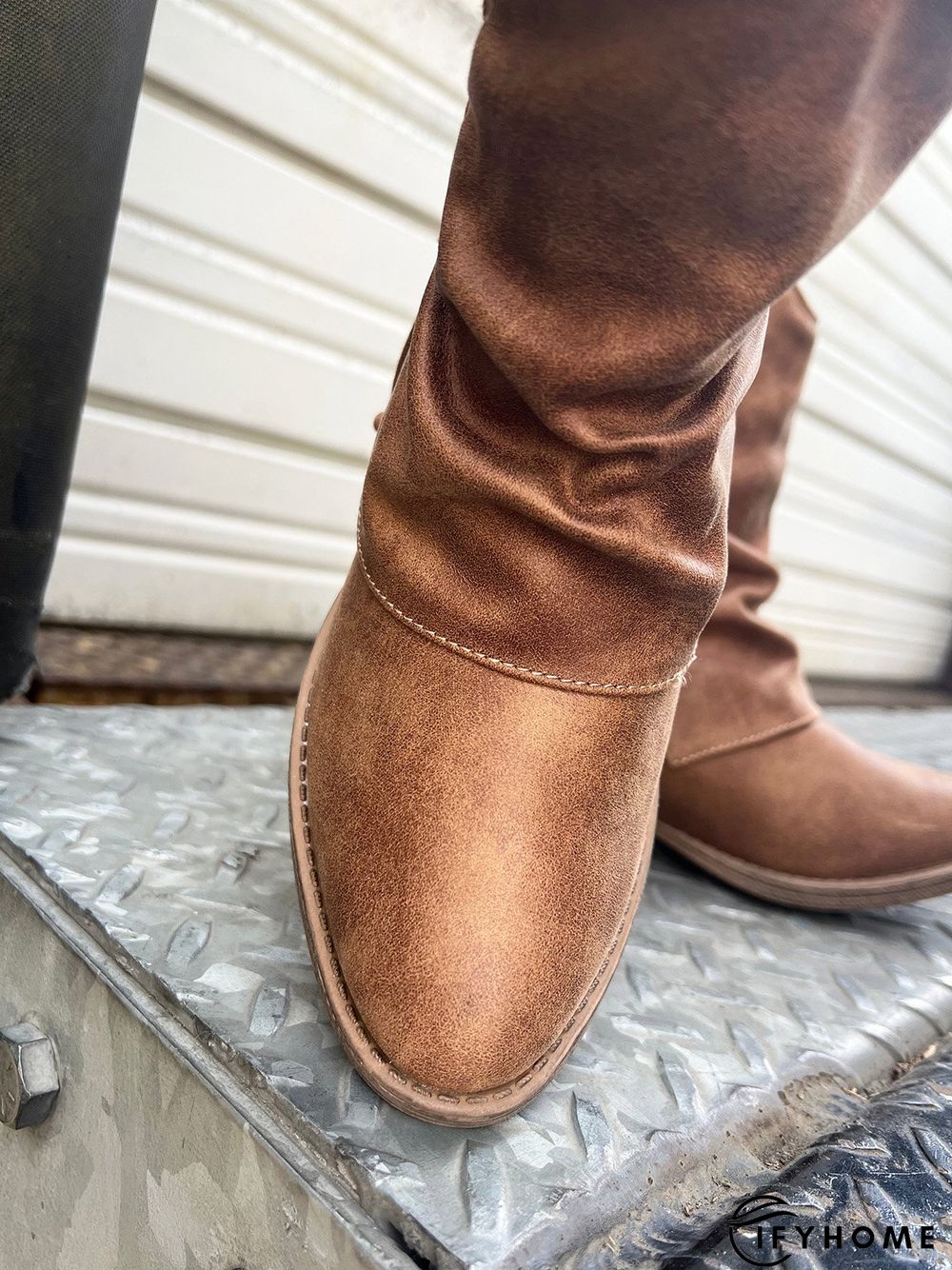 Women's Cross Lace Lace Panel Vintage Chunky Heel Chukkas Booties | IFYHOME