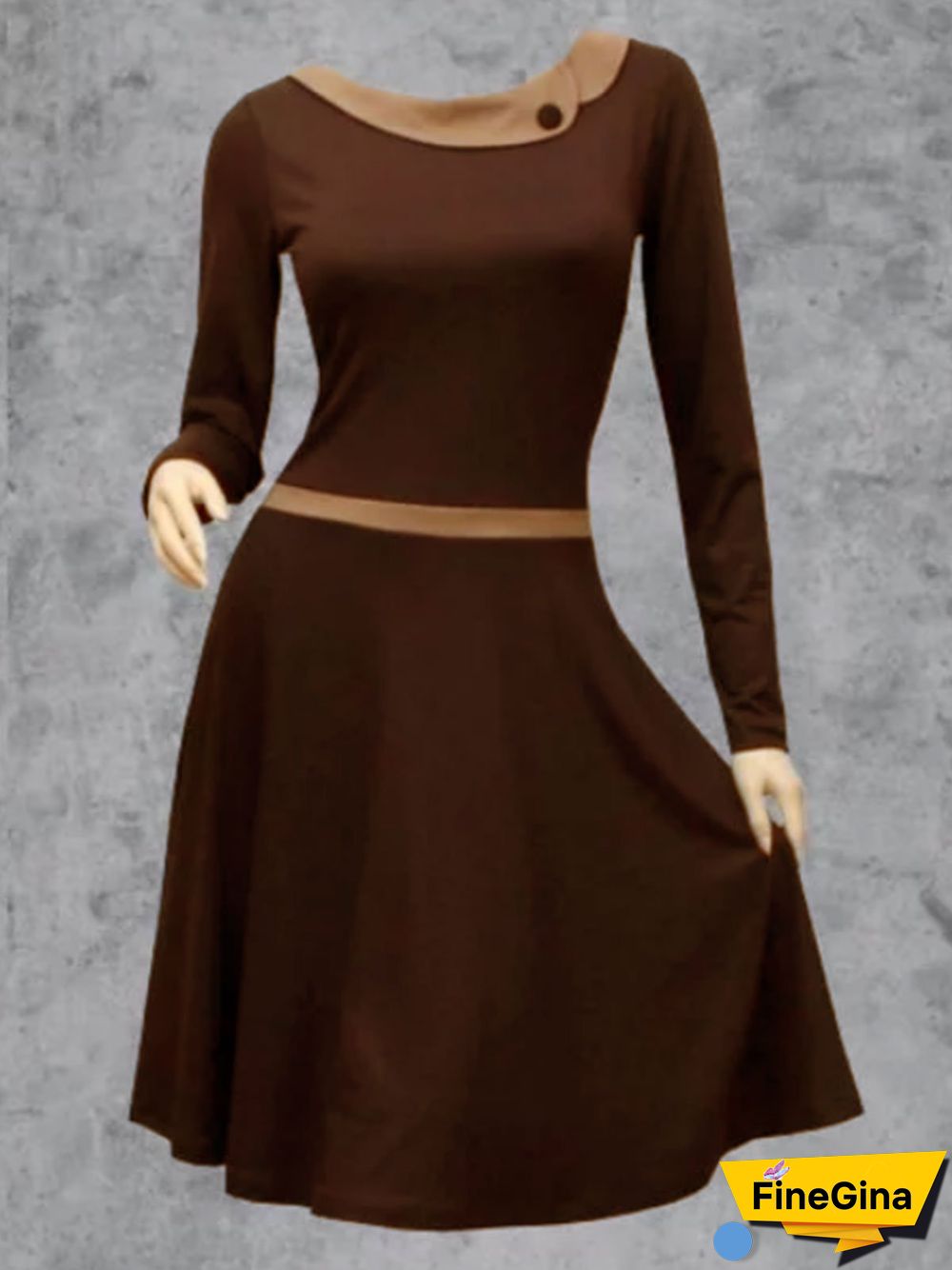 Plus Size Casual Long Sleeve Knitting Dress