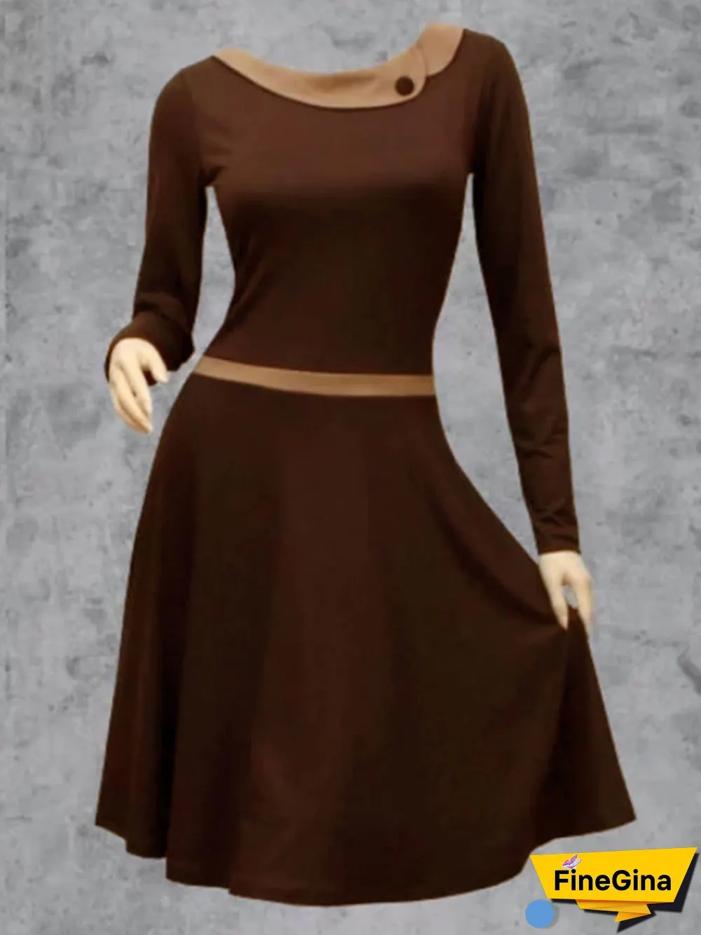 Plus Size Casual Long Sleeve Knitting Dress