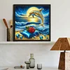 Diamond Painting-DIY Full Round Drill Dolphin(40*40 CM)