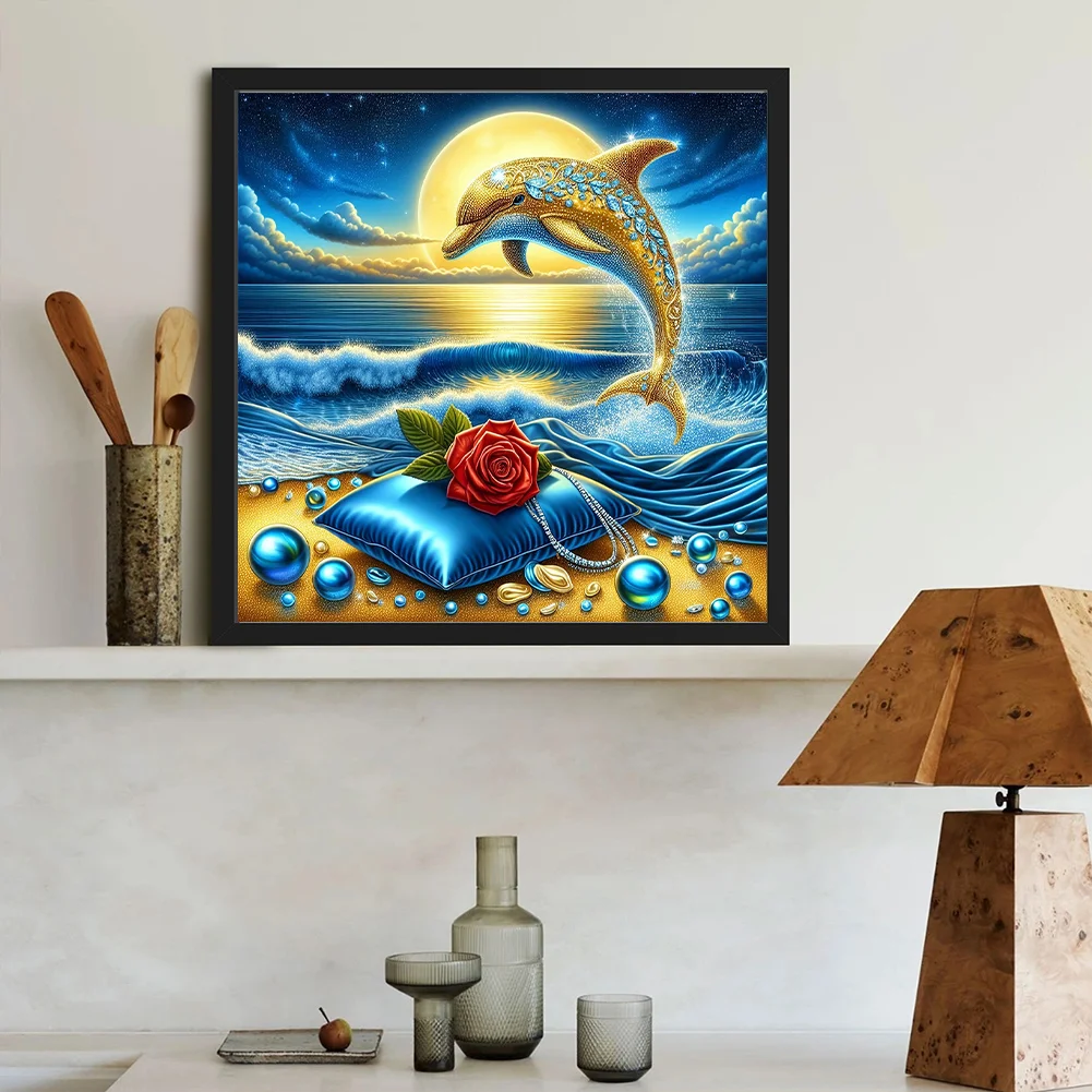 Diamond Painting - Full Round Drill - Ocean Dolphin(Canvas|40*40cm)