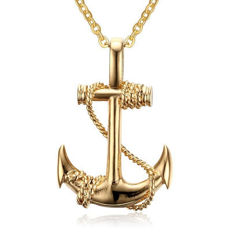 Men'S Pirates Of The Caribbean Anchor Necklace Stainless Steel Necklace Personality