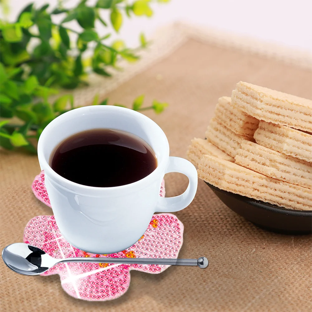 6pcs DIY Flower Anti Slip Coasters Stackable Creative for Tabletop Protection