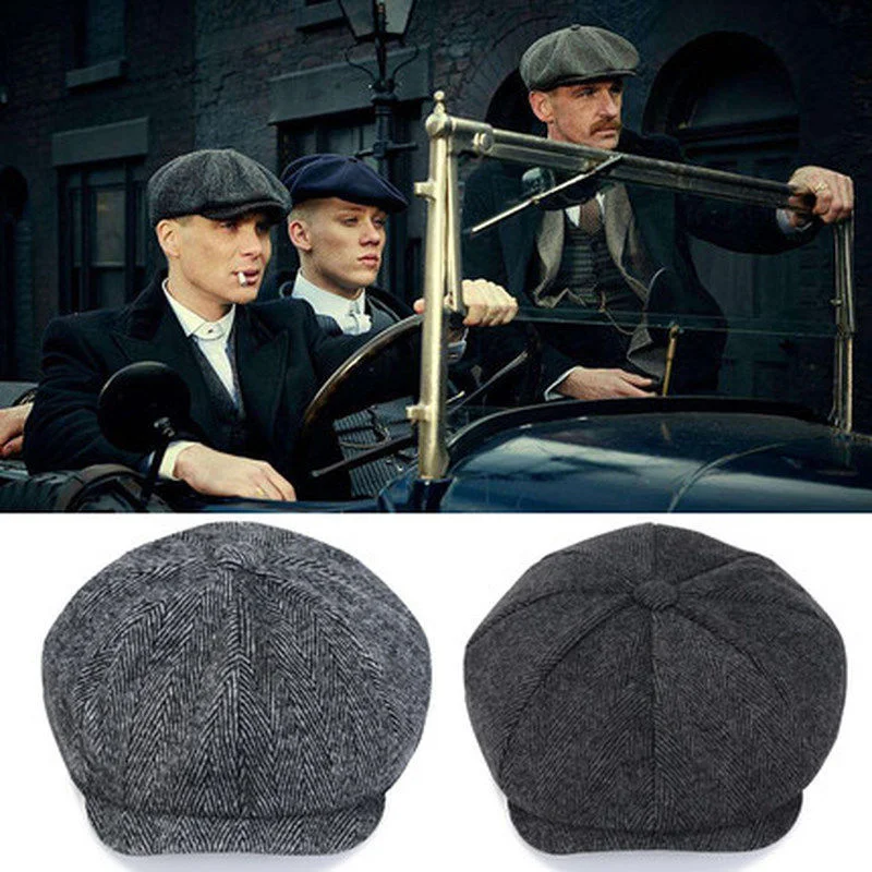 Newsboy Hats Herringbone Octagon Cap Tommy Shelby Hat – versaley