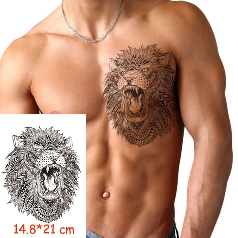 Waterproof Temporary Tattoo Sticker angry wolf mountain tatoo water transfer fake tatoo flash tatto Woman Man kid 14.8*21 cm