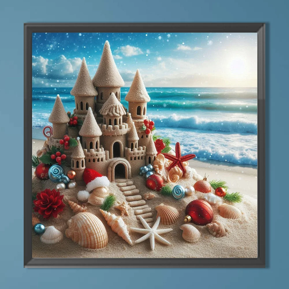 Diamond Painting - Full Round Drill - Beach Castle(Canvas|30*30cm)