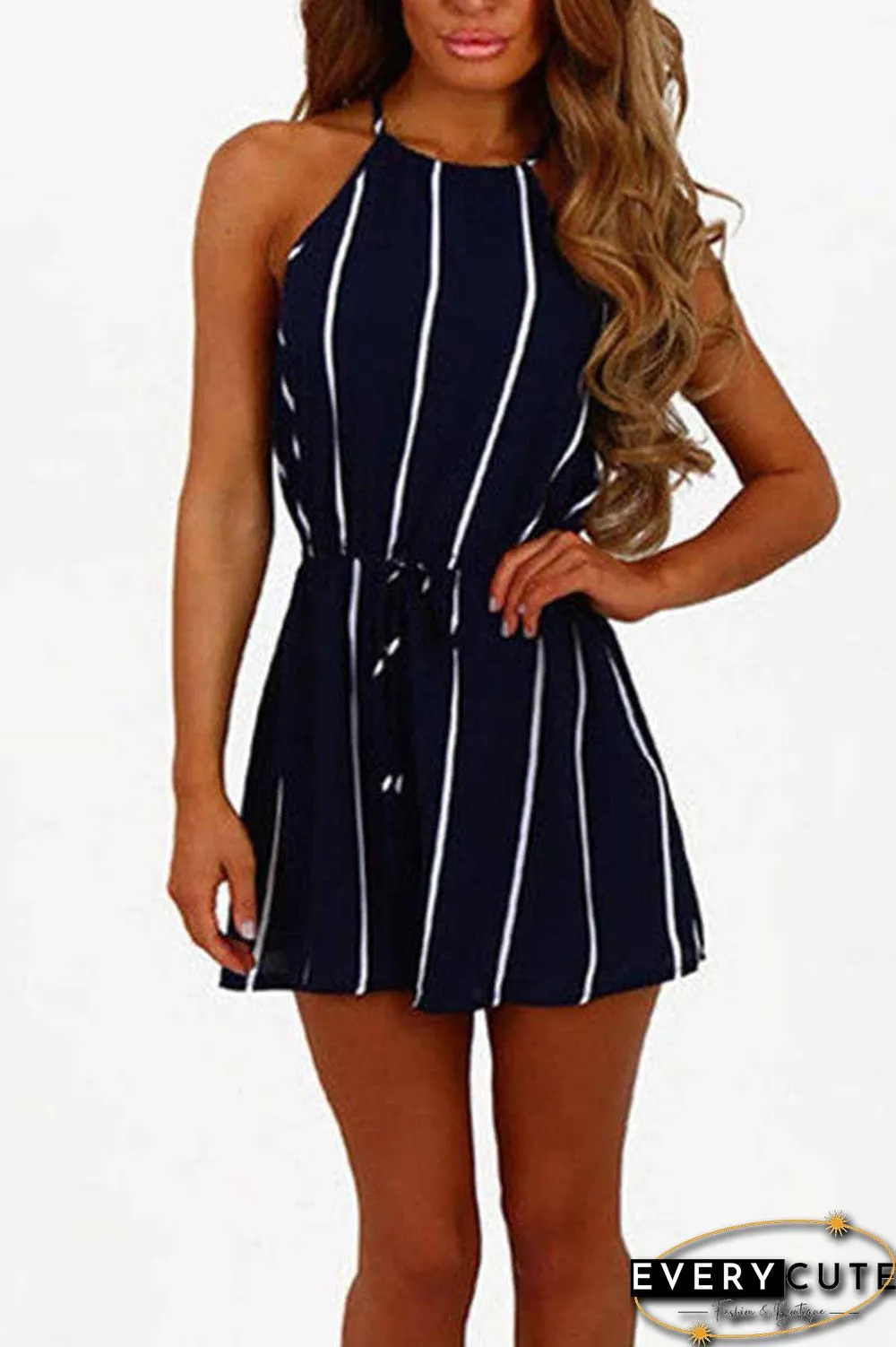 Striped Beach Jumpsuit