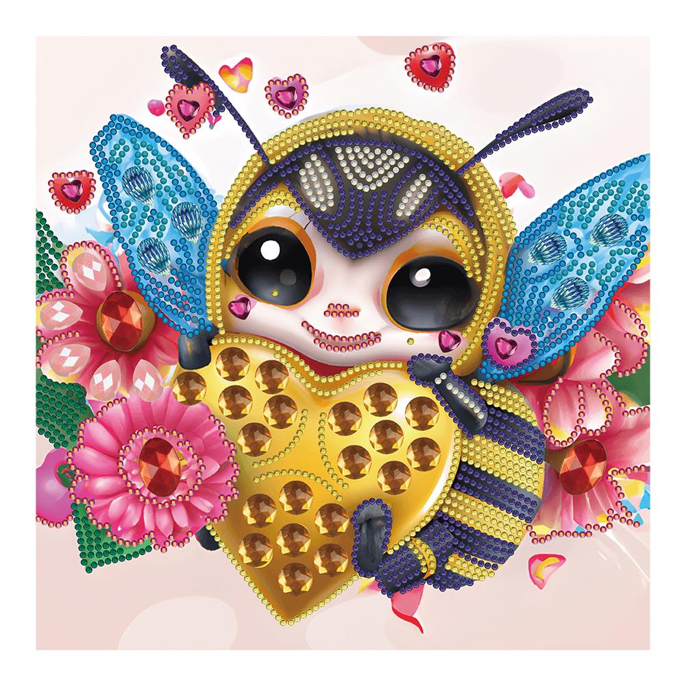 Cartoon Bee Holding A Heart 30*30CM(Canvas) Special Shaped Drill Diamond Painting gbfke