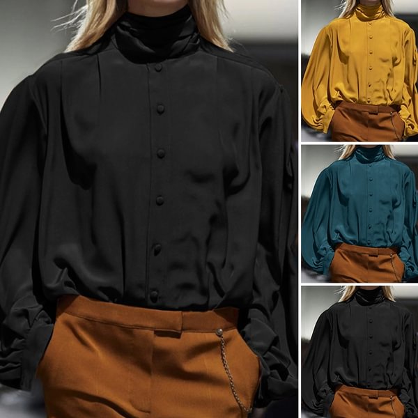 Autumn Women Lantern Long Sleeve Blouse Elegant Casual Loose Shirt Plus Size Tops Blusas - Life is Beautiful for You - SheChoic