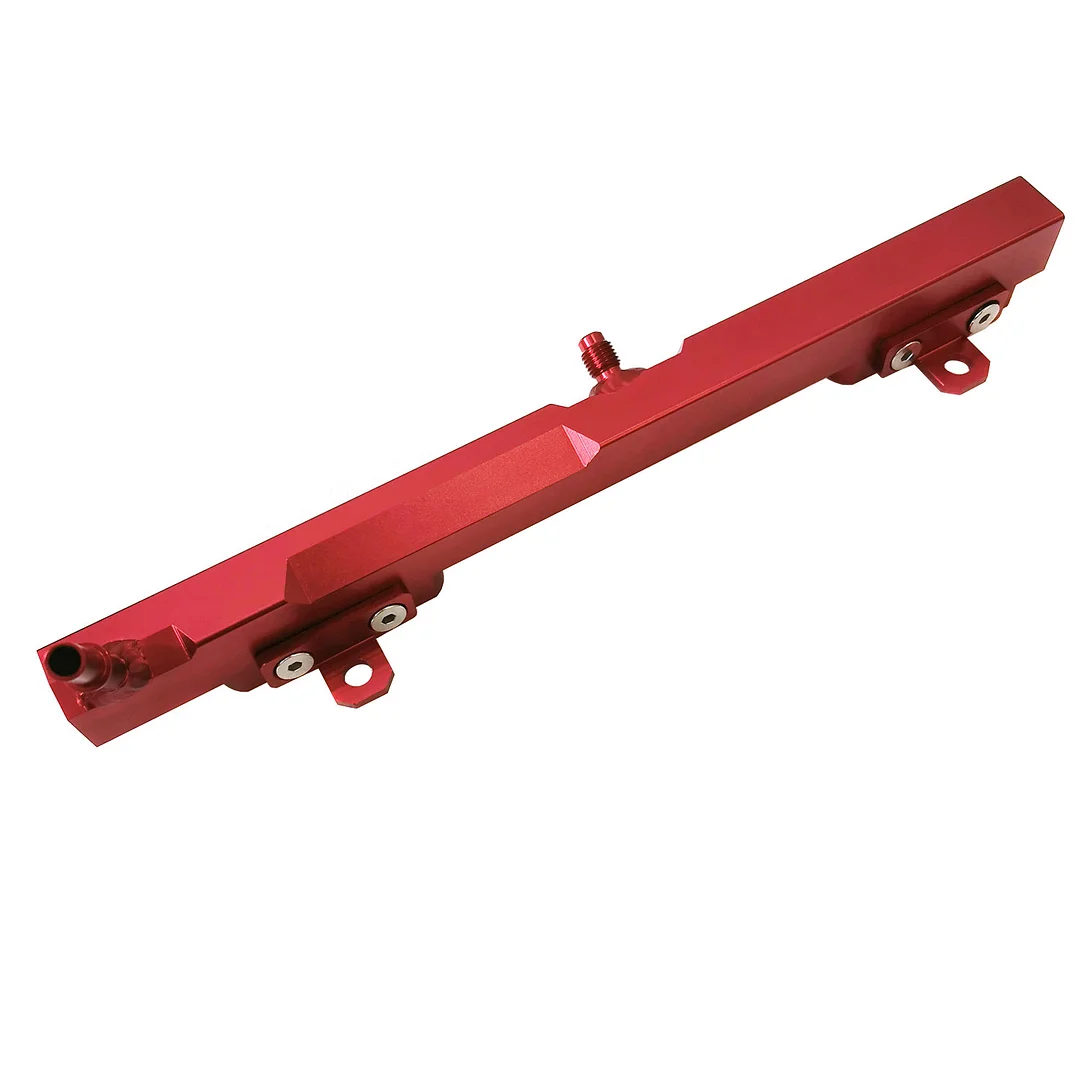 Alloyworks Billet Aluminum Fuel Rail fit Jeep Wrangler Cherokee 2.5L Liter 4 Cylinder Red