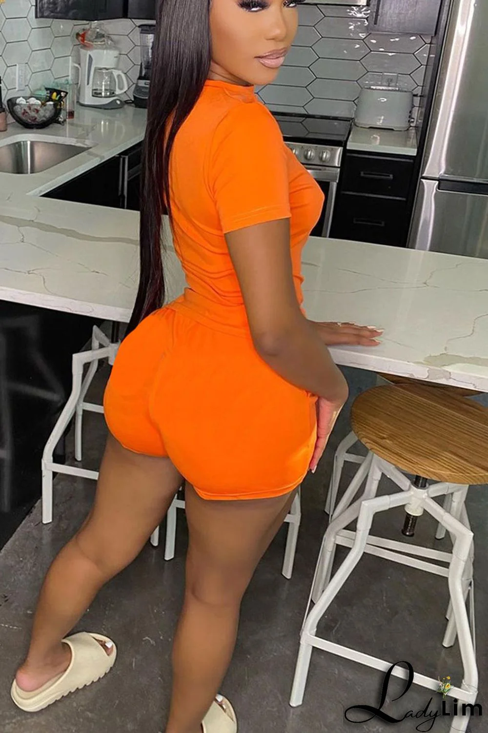 Green Casual Solid Patchwork O Neck Short Sleeve Two Pieces