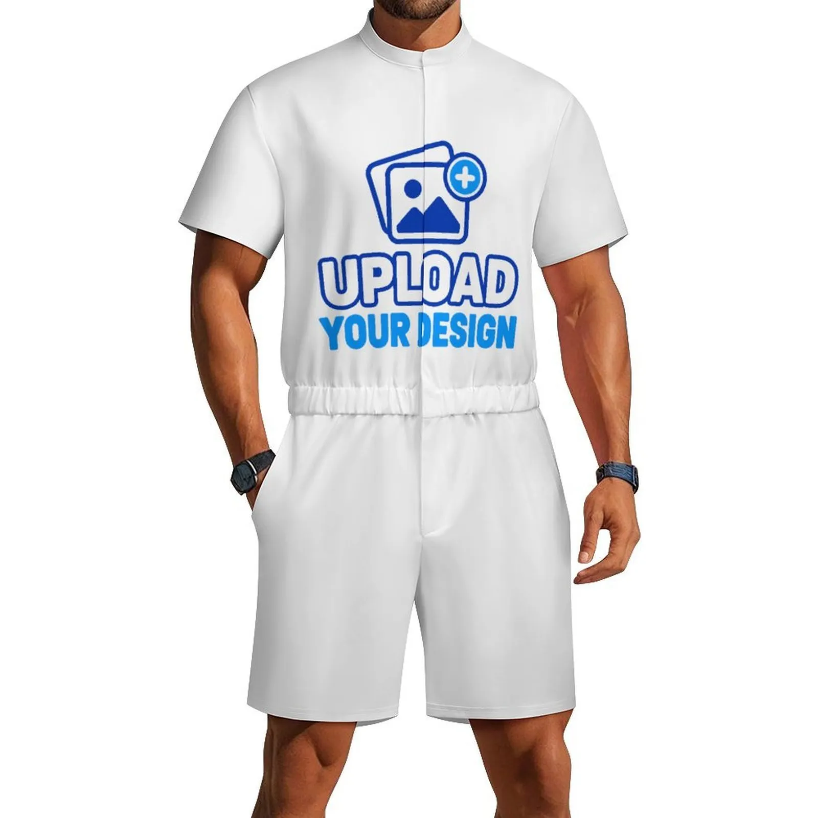 Men's Short Sleeve Jumpsuit custom product view 8