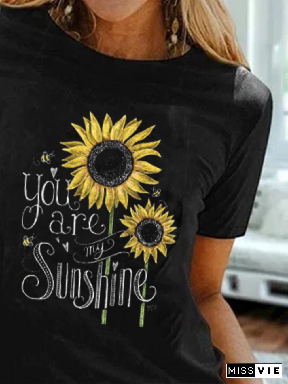 Crew Neck Floral Vintage T-shirt