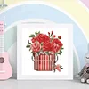 12pcs Flowers DIY Mini Round Diamond Painting Table Decor No Frame15x15cm