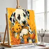 Framed Dalmatian Bear-Paint by Numbers Acrylic Painting 20*20CM With Color Box 3ML(12Colors)