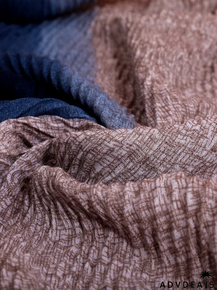 Color Block Pleated Scarf
