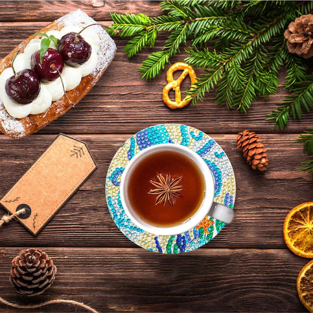 8pcs DIY Marine Life Anti Slip Coasters Stackable Creative for Tabletop Protection