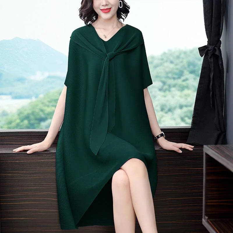 Women's new fashionable pleated hooded dress