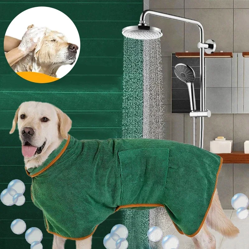 Dog Bathrobes Microfibre Pet Drying Absorbent Quick Drying Pet Bath Towels Accessories