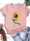 Sunflower Pattern Simple Short Sleeve T-Shirt