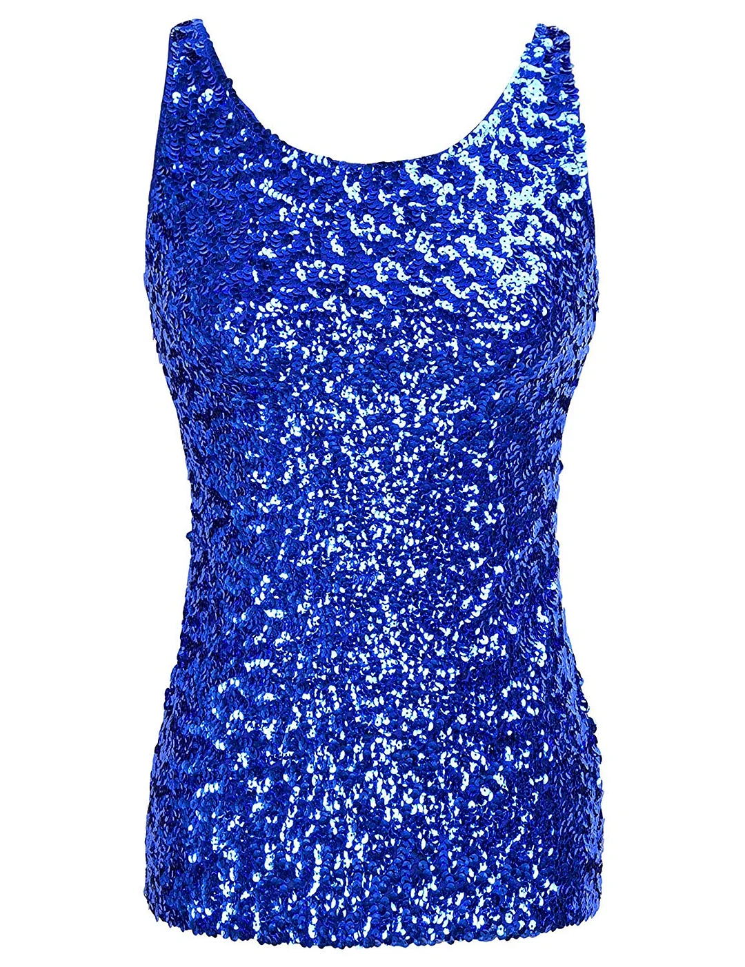 Women's Shimmer Glam Sequin Embellished Sparkle Tank Top Vest Tops