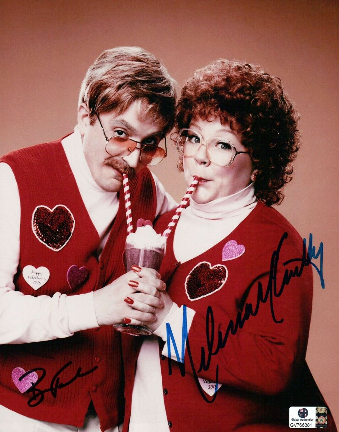 Melissa McCarthy Ben Falcone Hand Signed 8x10 Photo Poster paintinggraph Funny Couple GA 766381