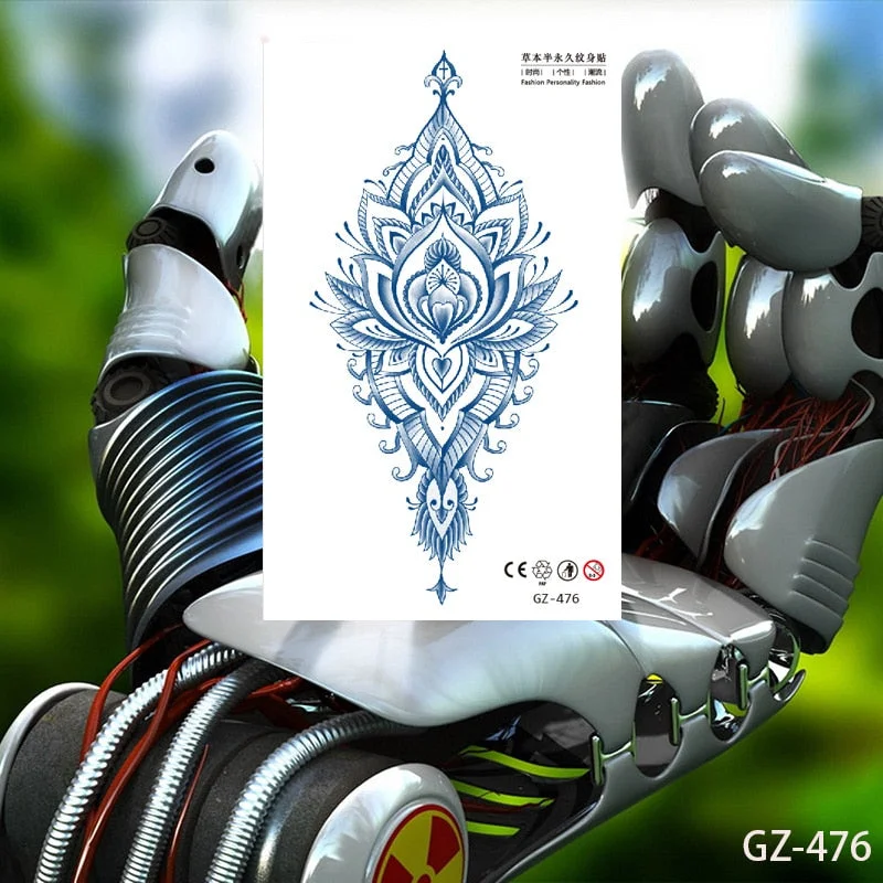 Temporary Waterproof Tattoos Stickers Creative Necklace Flower Juice Ink Lasting Girls Arm Neck Back Waist Buttocks Fake Tatoo