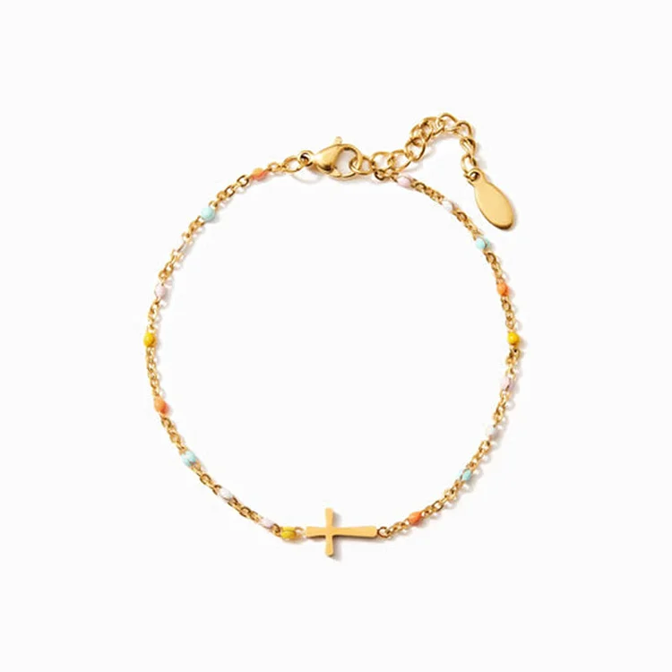 Olivenorma Christ Cross Colored Enamel Bracelet