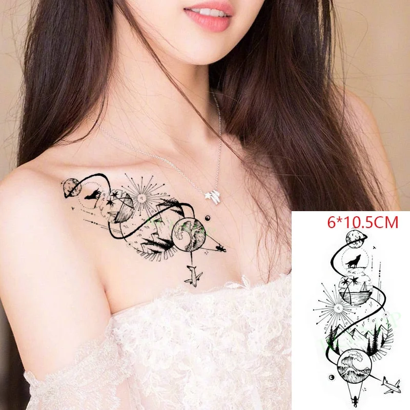 Waterproof Temporary Tattoo Sticker ins Butterfly black white sexy Body Art flash tatoo fake tatto for Women Men