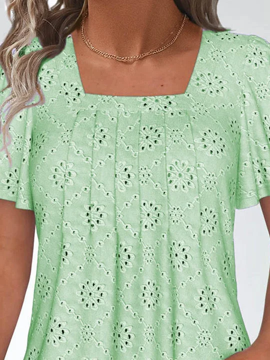 Women Half Sleeve V-neck Solid Color Dress