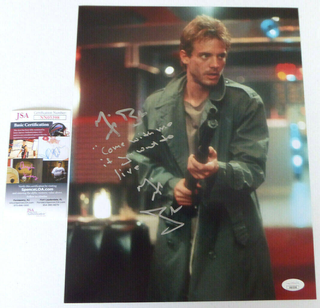 Michael Biehn Signed 11x14 Photo Poster painting, The Terminator, Kyle Reese, Quote, JSA COA