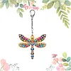 1PC DIY 3D Darner Diamond Art Keychain with Lobster Buckle Double-Sided Diamond Keychains with Spring Chain Crystal Rhinestone Diamond Mosaic Key Chain Unique Handmade Gift