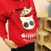 Unisex Hoodies Pet Carrier Hoodie-Cat Pouch Sweatshirt-Pullover