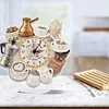 (US Local)5D DIY Special Shape Diamond Painting Desk Ornament Handmade Clock Kit(Tea Time)