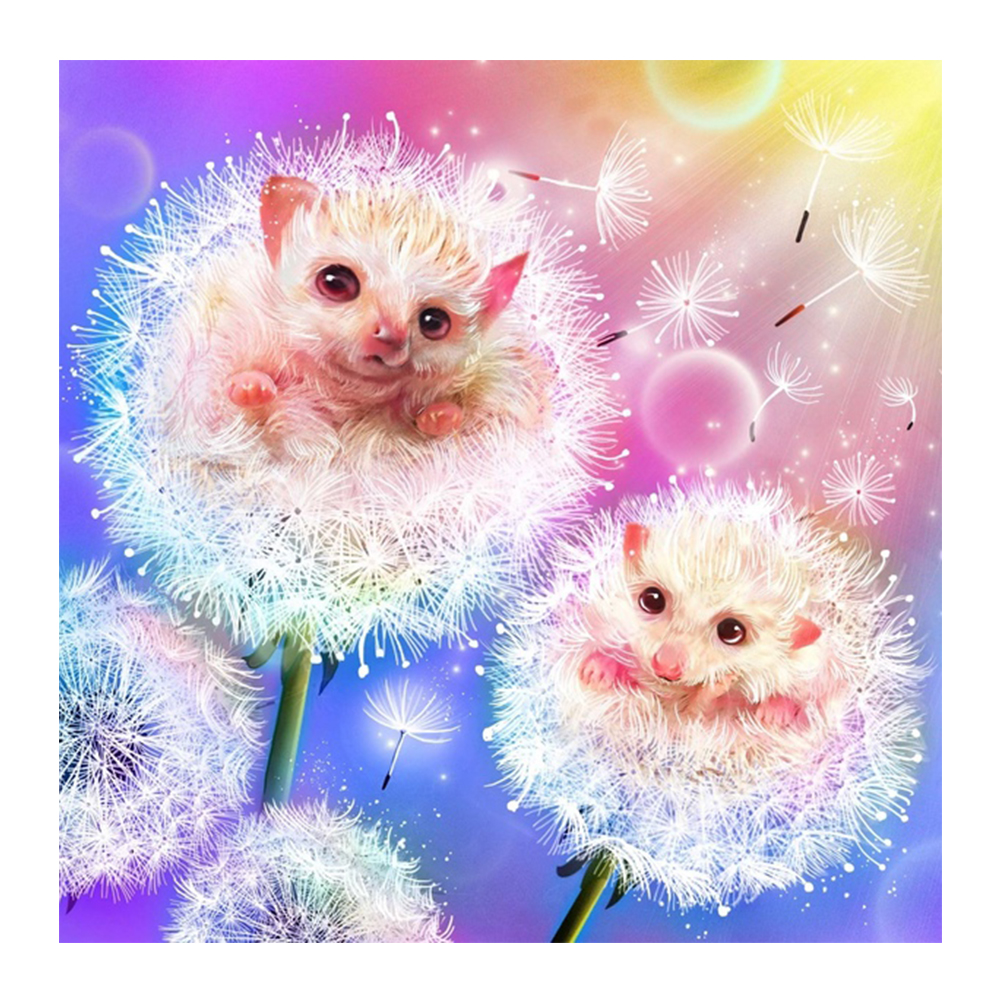 

30*30CM - Round Drill Diamond Painting - Hedgehog Dandelion, 501 Original