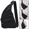Anti Theft Travel Bag Multi-pocket Chest Bag Waterproof for Women Men (Black)