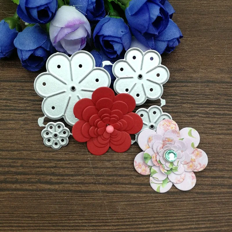 5pcs flower Metal Cutting Dies Stencils For DIY Scrapbooking Decorative Embossing Handcraft Die Cutting Template