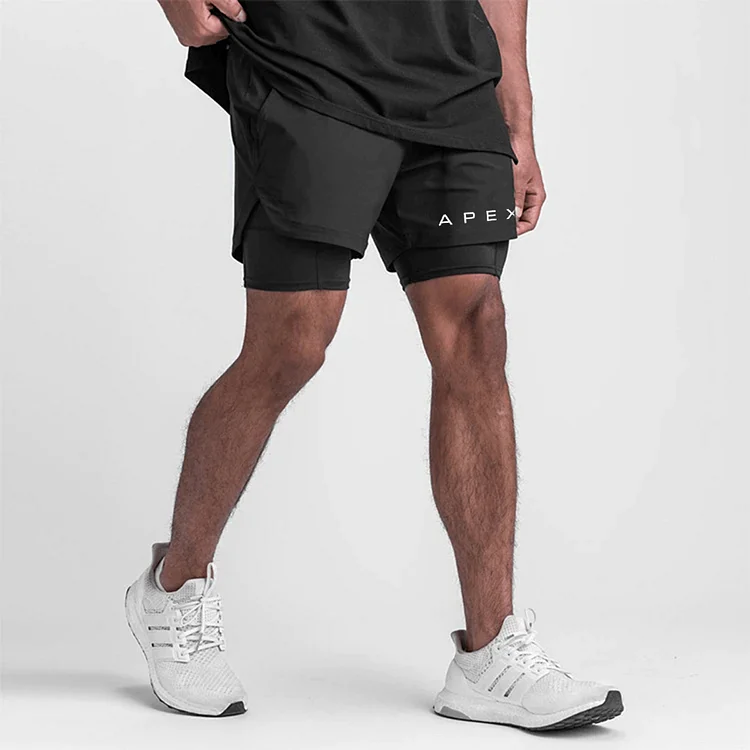Double Layer Men's Gym Shorts