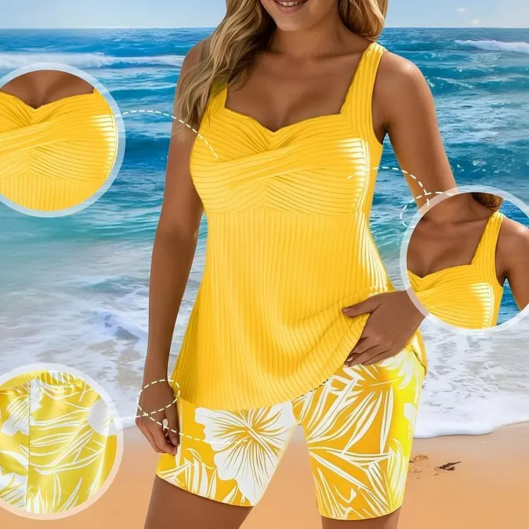 🔥Hot Summer Best-Seller🔥Crisscross V-Neck Tank Top (Paired with Boyshorts)