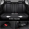 MINGBRON Black Car Seat Cover with Lumbar Support, Car Seat Protector Waterproof, Nappa Leather Car Seat Cushion, Car Seat Covers Front Seats and Back Fit for Most Cars