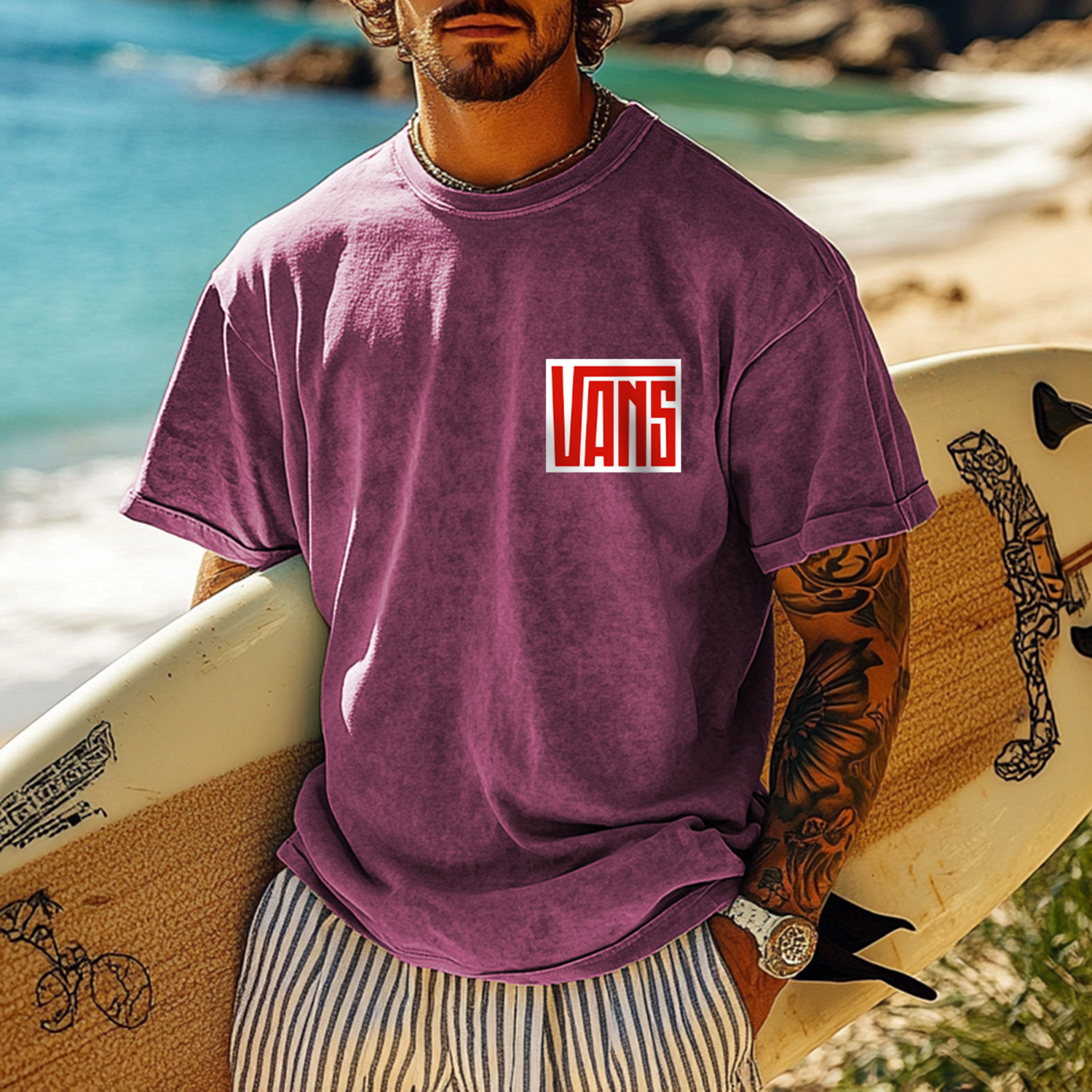Branded Retro Resort Loose T-shirt / TECHWEAR CLUB / Techwear