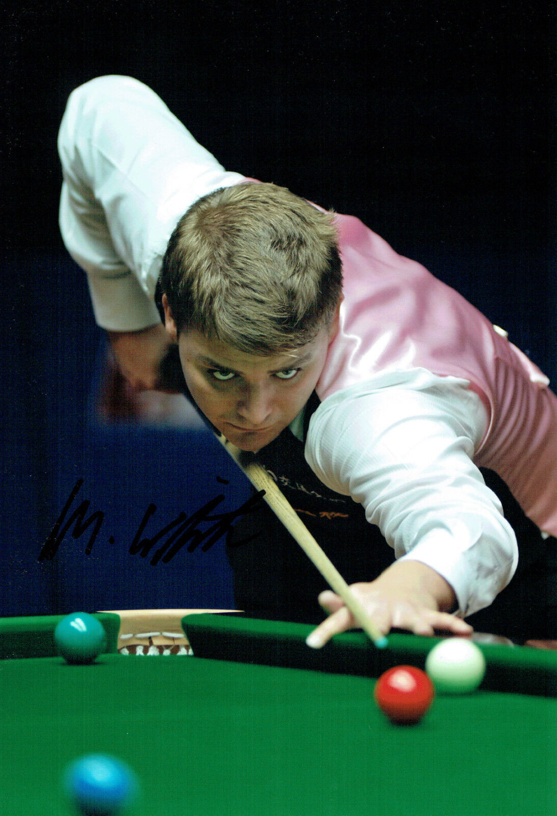 Michael WHITE SIGNED 12x8 Photo Poster painting Autograph COA AFTAL SNOOKER Sheffield Crucible