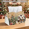 Snow Cabin DIY Pearl Diamond Painting PU Cover Tissue Holder Kit Pearl Art Painting Decoration for Home & Gifts