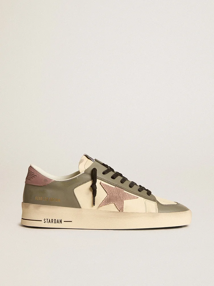 Stardan Uomo LTD de piel gris con estrella y refuerzo del talón de piel rosa
