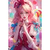 Candy Pink Girl - Round AB Drills Diamond Painting(65*45cm)