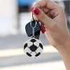 DIY Full Beads Football Printed Cross Stitch Embroidery Keychains Pendants