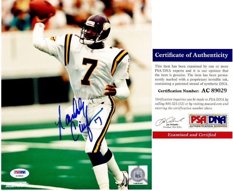 Randall Cunningham Signed Minnesota Vikings 8x10 inch Photo Poster painting PSA/DNA COA