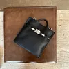 Soft cowhide handbag/crossbody bag, Birkin Kelly vintage tote bag