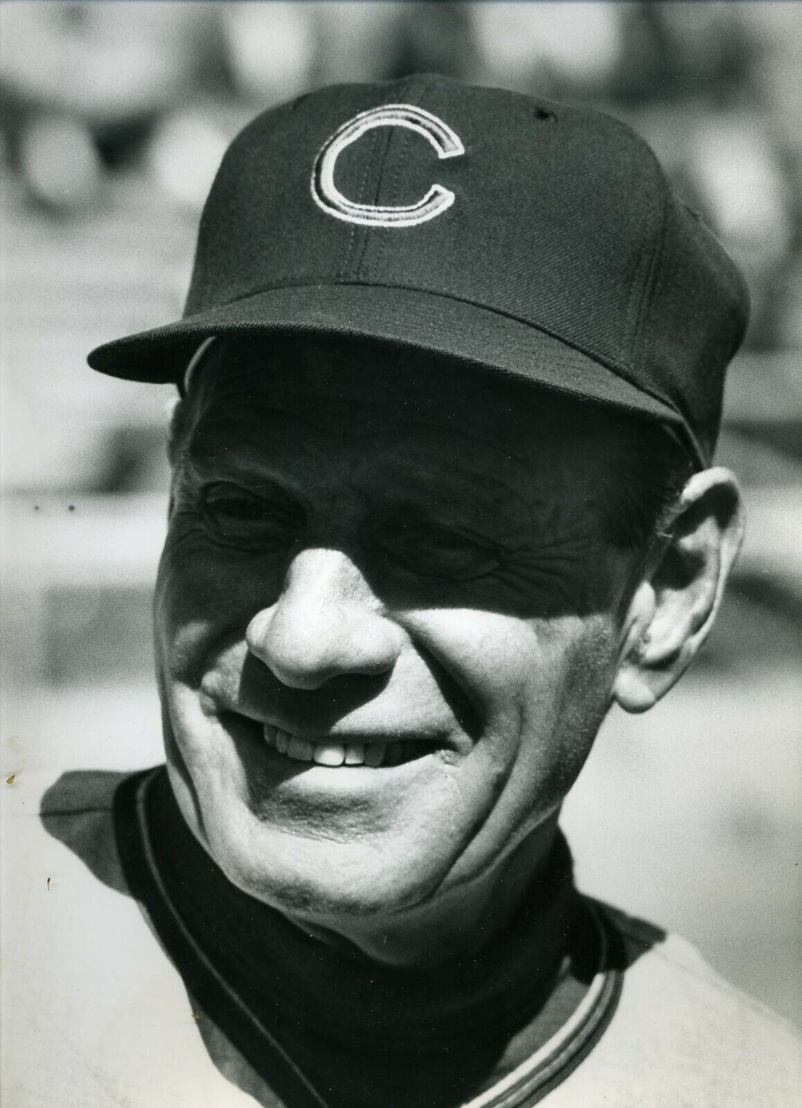 Leo Durocher Arthur Rickerby 1966 Press Original Photo Poster painting 9 x 13 Chicago Cubs smile